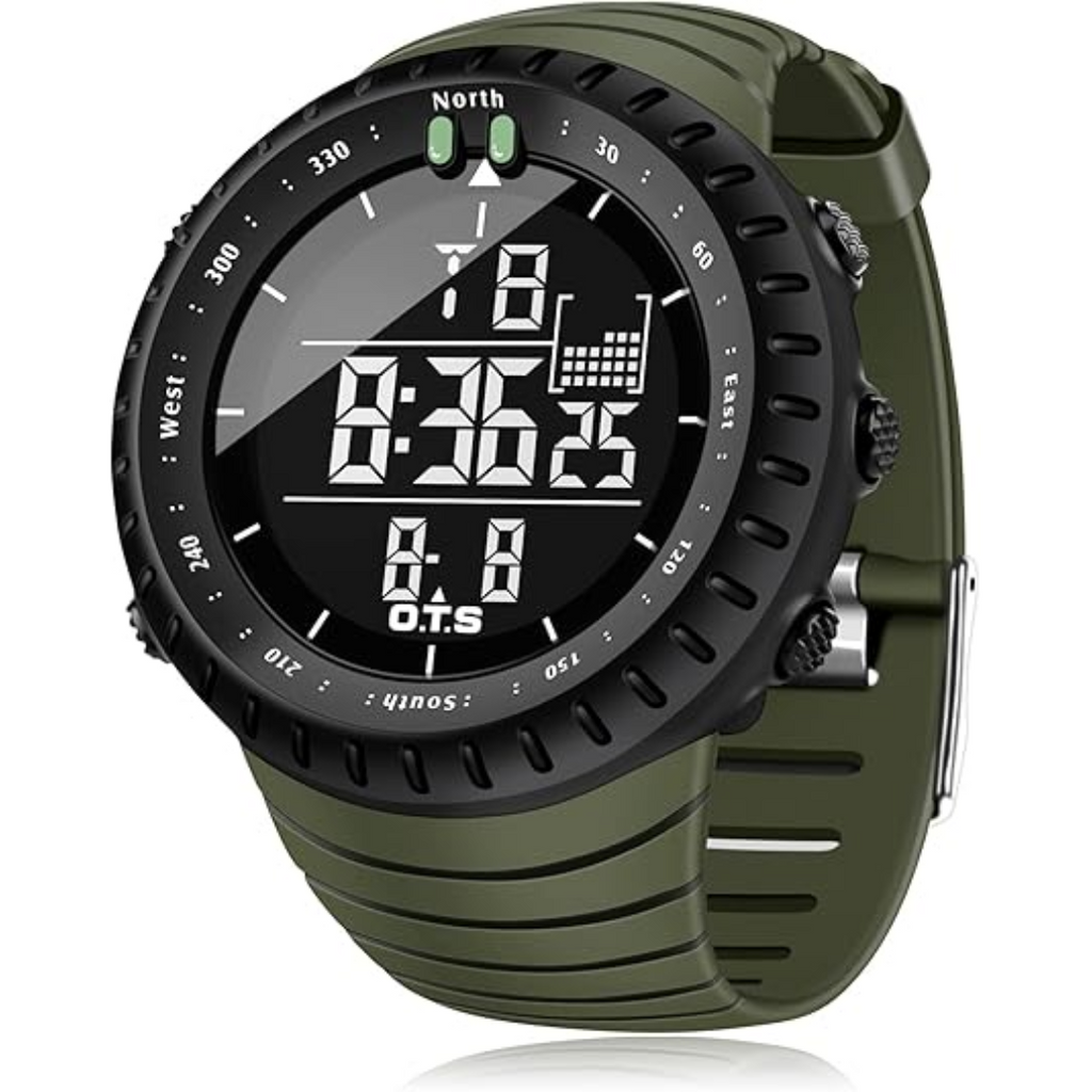 Men's Waterproof Digital Analog Sports Watch Round Case