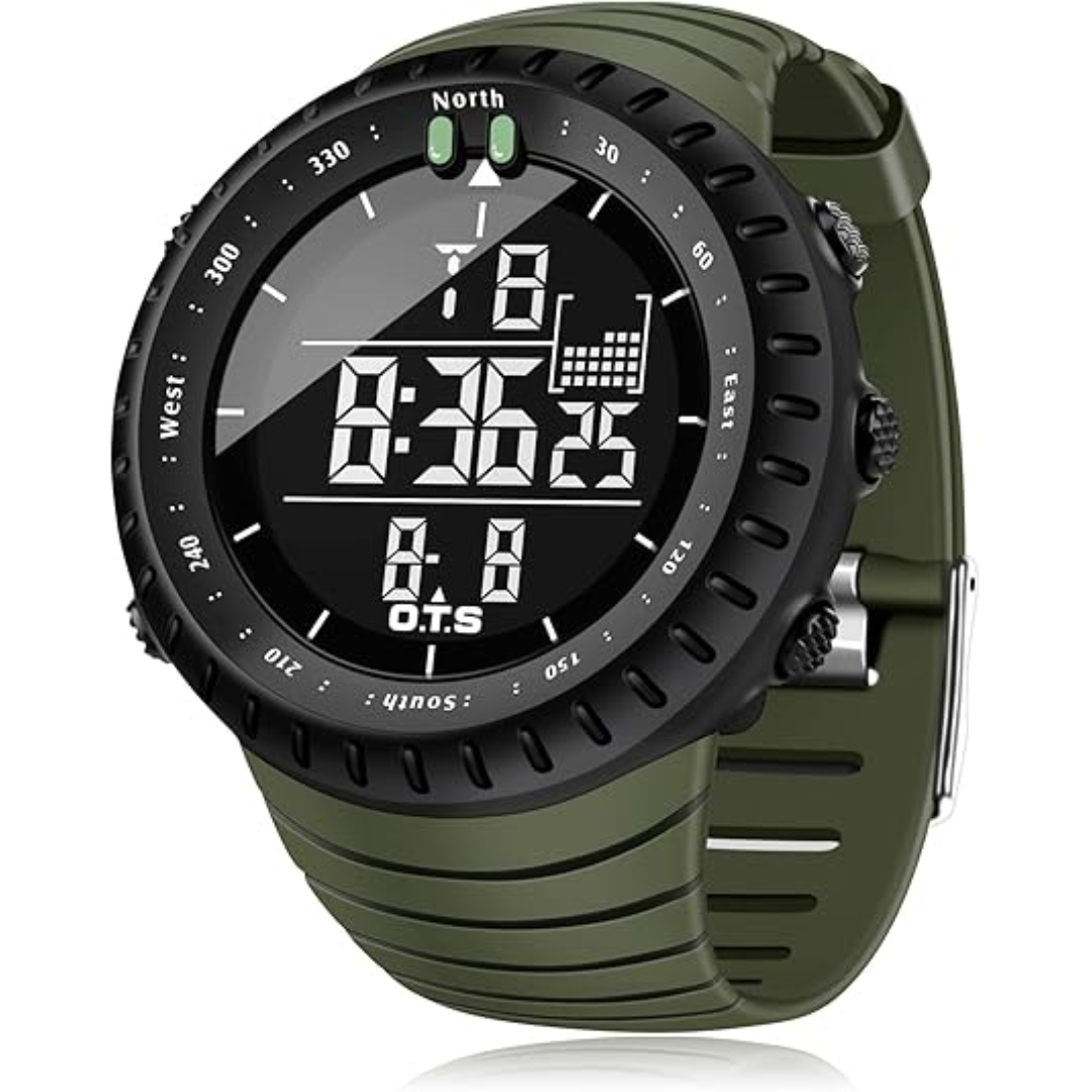 Men's Waterproof Digital Analog Sports Watch Round Case