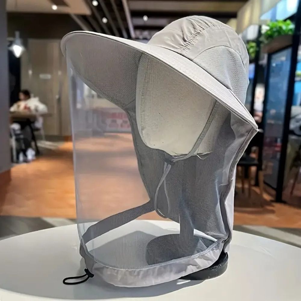 Wide Brim Gardening Hat with Mosquito Net UV Protection