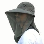Wide Brim Gardening Hat with Mosquito Net UV Protection