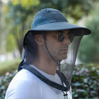 Wide Brim Gardening Hat with Mosquito Net UV Protection