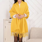 Women Large Square Winter Scarf Wrap Wool Blend Winter Wrap Scarf